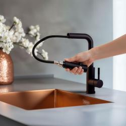 Pure.Sink Elite Steel Spark-S кухненски смесител Матово черен с изтеглящ се чучур PS8041-10
