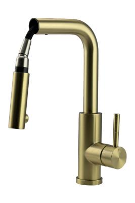 Pure.Sink Elite Steel Spark-S кухненски смесител PVD четкано злато с изтеглящ се чучур PS8041-60