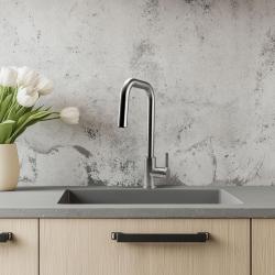 Pure.Sink Elite Steel Crystal-S кухненски смесител от неръждаема стомана с изтеглящ се чучур PS8050-02