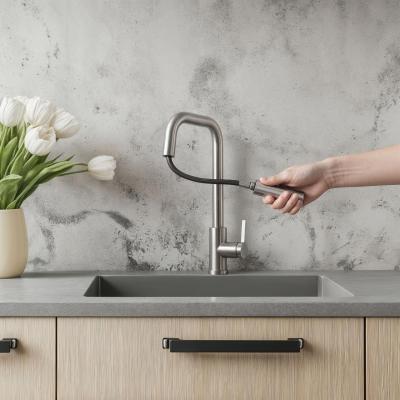 Pure.Sink Elite Steel Crystal-S кухненски смесител от неръждаема стомана с изтеглящ се чучур PS8050-02