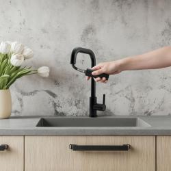Pure.Sink Elite Steel Crystal-S кухненски смесител Матово черен с изтеглящ се чучур PS8050-10