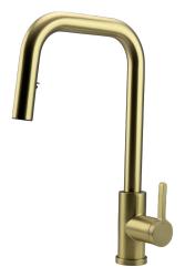 Pure.Sink Elite Steel Crystal-S кухненски смесител PVD четкано злато с изтеглящ се чучур PS8050-60
