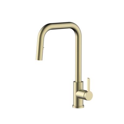 Pure.Sink Elite Steel Crystal-S кухненски смесител PVD четкано злато с изтеглящ се чучур PS8050-60