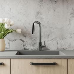Смесител за кухня Pure.Sink Elite Steel Crystal-S с покритие PVD в цвят Gun metal и изтеглящ се чучур PS8050-61