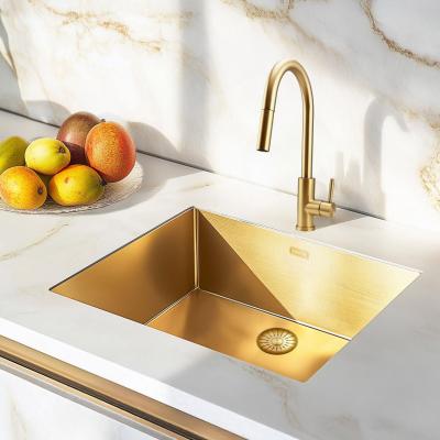 Pure.Sink Elite Steel Stream-S кухненски кран PVD брусен злато с изтеглящ се изход PS8045-60