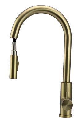 Pure.Sink Elite Steel Stream-S кухненски кран PVD брусен злато с изтеглящ се изход PS8045-60