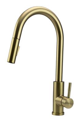 Pure.Sink Elite Steel Stream-S кухненски кран PVD брусен злато с изтеглящ се изход PS8045-60
