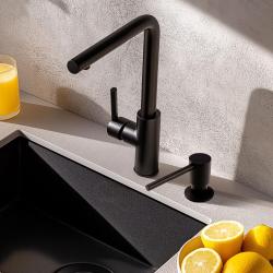 Pure.Sink Elite Steel Shine вградим дозатор за сапун матово черен, пълнен отгоре PS9010-10
