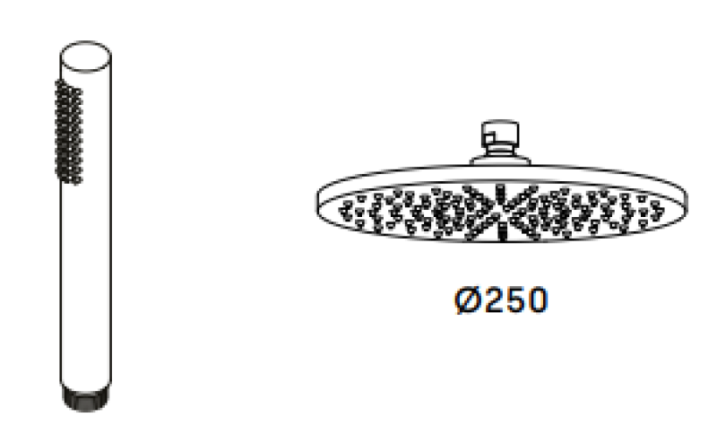 Waterevolution Flow термостатичен душ комплект с дъждовен душ хром 250мм T141TN2501