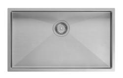 Aquadesign Zara RVS мивка 74x44cm за вграждане, плоско вграждане и надстройка с RVS тапа - 1208967758