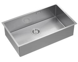 Aquadesign Zara RVS мивка 74x44cm за вграждане, плоско вграждане и надстройка с RVS тапа - 1208967758