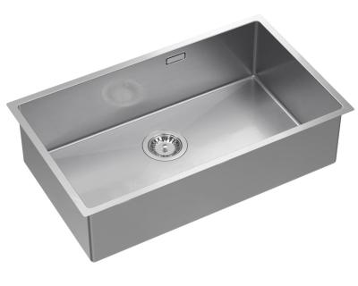 Aquadesign Zara RVS мивка 74x44cm за вграждане, плоско вграждане и надстройка с RVS тапа - 1208967758
