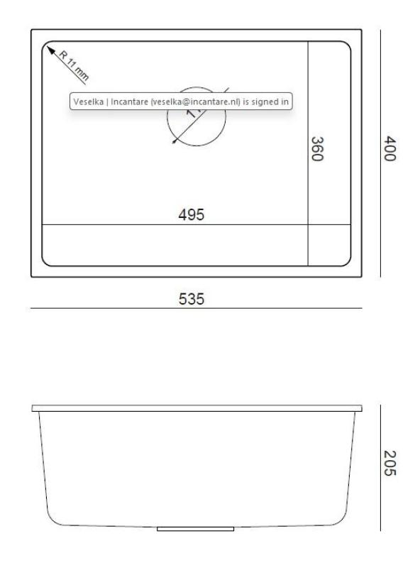 Куадри Елстън Бял Гранитен Подмонтиран Мивка 495x360мм с Неръждаема Стомана Запушалка 1208967774