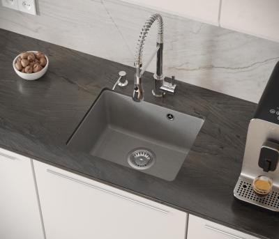 Quadri Elston Сива Гранитна Подмонтирана Мивка 420x335mm с Неръждаема Стомана Запушалка 1208967775