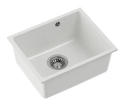 Quadri Elston Бяла Гранитна Подмонтирна Мивка 420x335mm с Неръждаема Стомана Запушалка 1208967776