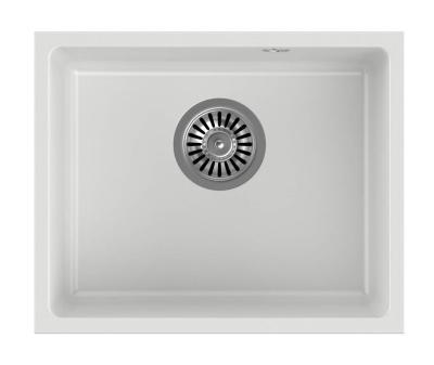 Quadri Elston Бяла Гранитна Подмонтирна Мивка 420x335mm с Неръждаема Стомана Запушалка 1208967776