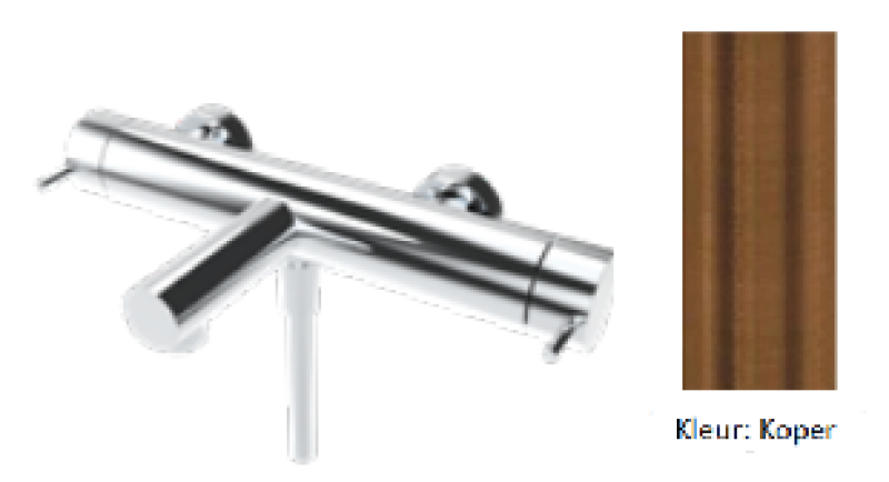 Водна революция Flow двупосочен смесител за душ с ръчен душ PVD мед T130NCPE