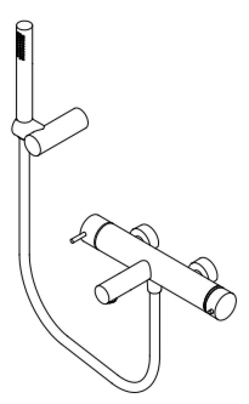Ватереволюшън Flow термостатичен двупътен душов смесител с ръчен душ Light Gold T130TNGME