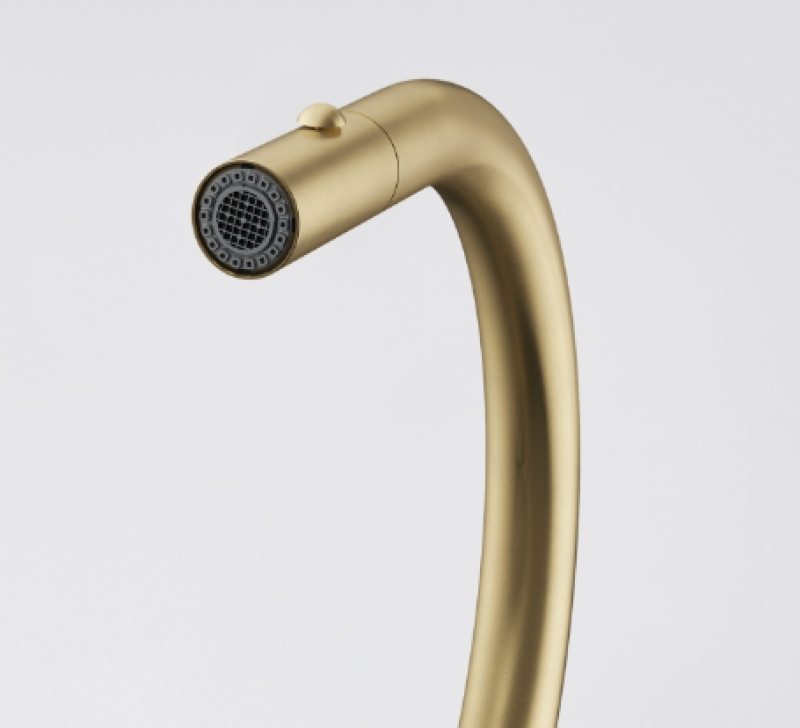 Franke Mythos Masterpiece Кухненски Смесител Злато с J-образен чучур и Изтегляща се Дюза - 115.0711.558