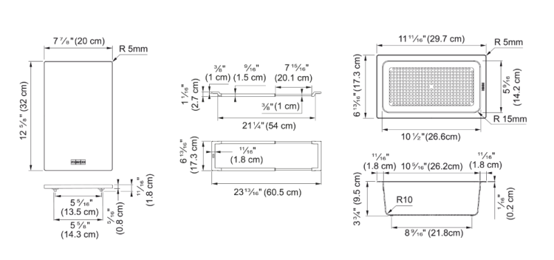 Franke Универсален комплект аксесоари All-In Set 1 - Дъска за рязане, Пластмасова вмъкваща се тава и Телескопичен мост 112.0655.481