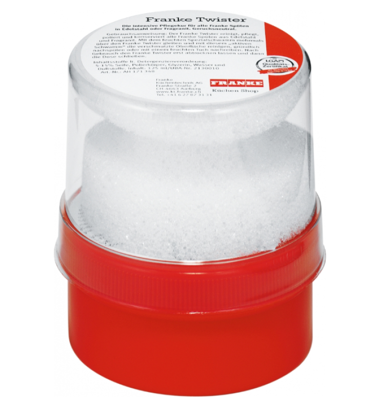 Franke Twister: Леко Полиране на Неръждаеми Мивки и Работни Плотове, Основно Почистване 112.0386.043