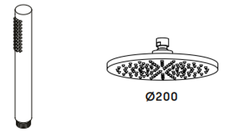 Водна революция Flow трипътен душов смесител с ръчен и основен душ хром T131N01
