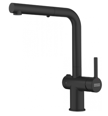 Franke Active Twist Едноръкохватков смесител Черен с Изтеглящ се чучур и Интегрирано управление на отходната вода 115.0669.769