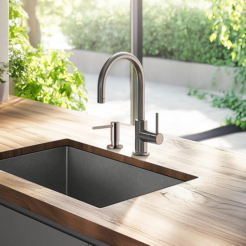 Франке Актив кухненски вграден дозатор за сапун гранит Стоун Грей Сив 112.0633.078