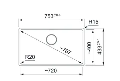Франке Марис MRG 210-72 Фрагранит Слейт Грей Мивка Сив тъмен Вграден 135.0714.632