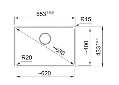 Франке Марис MRG 210-62 Фрагренит Слейт Грей Мивка в тъмносиво цвят за плоско вграждане 135.0714.631