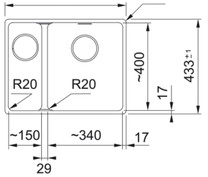Франке Марис MRG 160-34-15 Фраграните сив шпилка, тъмен сив съд, десен монтаж под плот 125.0714.607