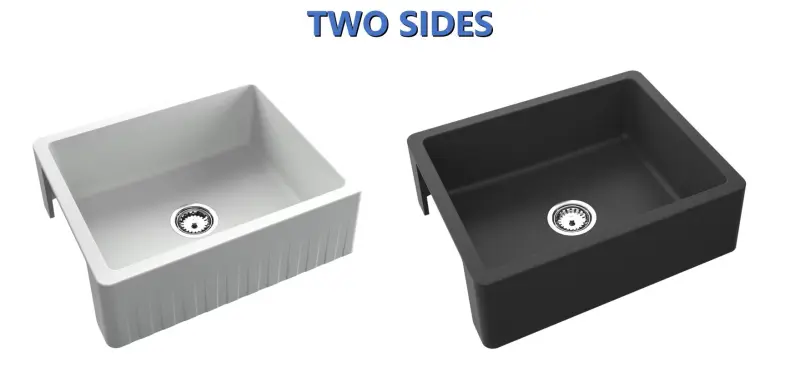 ГранитМи Традиция Селска Мивка - 2-Странна Гранитна Мивка 60x48 см Черна подградна с златна тапа 1208968031