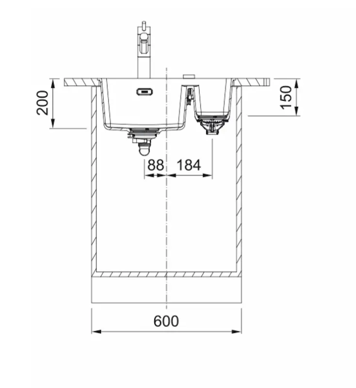 Франке Марис MRG 260-34-15 Фрагранит Слейт Грей Мивка Дясно Сиво Тъмно Вграден 135.0714.634