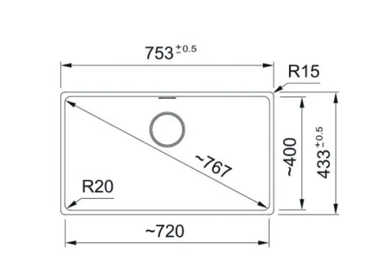Франке Марис MRG 110-72 Фрагранит Слейт Грей Мивка Сиво тъмно Подградна 125.0714.605