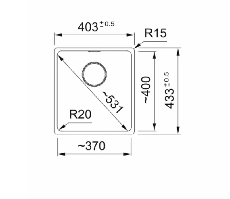 Франке Марис MRG 110-37 Гранитен Слейт Грей Мивка - Подградна, Тъмносива 125.0714.602