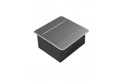 AVARO вградена мебелна контактна връзка, 1x Schuko контакт, USB A+C, 1.5m кабел, сребрист