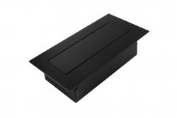 Мебелен контакт 2x schuko контакт, USB A+C, без кабел, черен