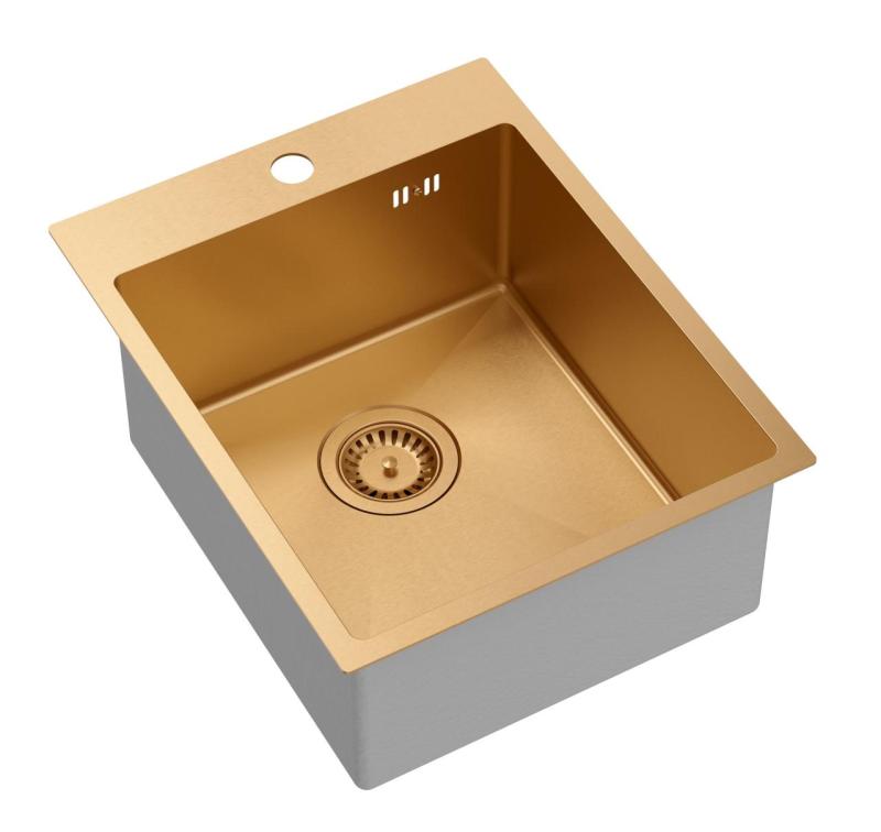 Аквадизайн Клара Мивка Мед 40x50см Надплот или Вграждане с Отвор за Кран и Медна Запушалка - 1208969507