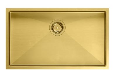 Aquadesign Zara Мивка Злато 74x44cm Подмонтирана, Вградена и Надмонтирана със Златна Тапа - 1208969509