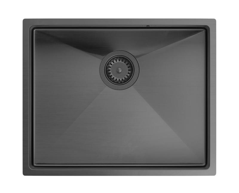 Аквадизайн Zara Мивка Gun metal 54x44см Подплотно, Плоско вграждане и Надплотно с Gun metal Запушалка - 1208969511