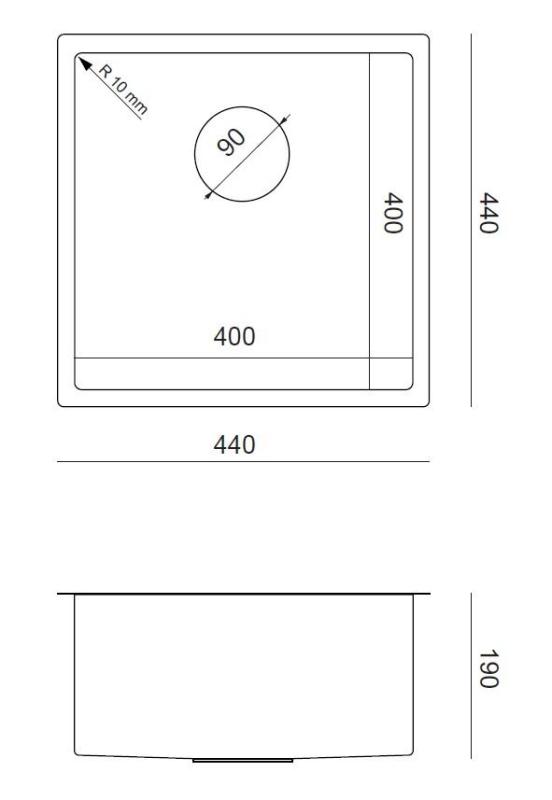 Аквадизайн Зара Мивка Злато 44x44см Подпланова, Вградена и Надпланова с Златна Запушалка - 1208969514