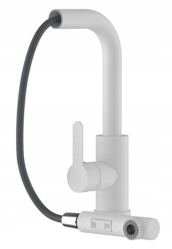 Гранитланд Celeste кухненски смесител бял с изтеглящ се чучур и ръчен душ с двойна функция 1208969526