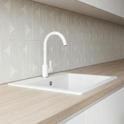 Гранителанд Веритас кухненски смесител бял с въртящ се чучур 1208969531