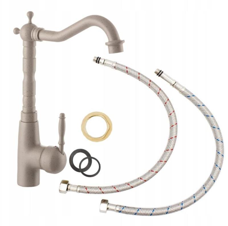 Гранителанд Верве кухненски смесител Бежов пясък със завъртащ се чучур 1208969534