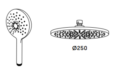 Waterevolution Flow drie-weg douchemengkraan met hoofddouche diameter 250mm en ronde handdouche Wit T131NR25BR

Ватереволюция Flow трипътен смесител за душ с основен душ с диаметър 250 мм и к