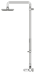 Waterevolution Flow термостатичен трипътен душов смесител с ръчен и главен душ gun metal 250mm T131TN25GME