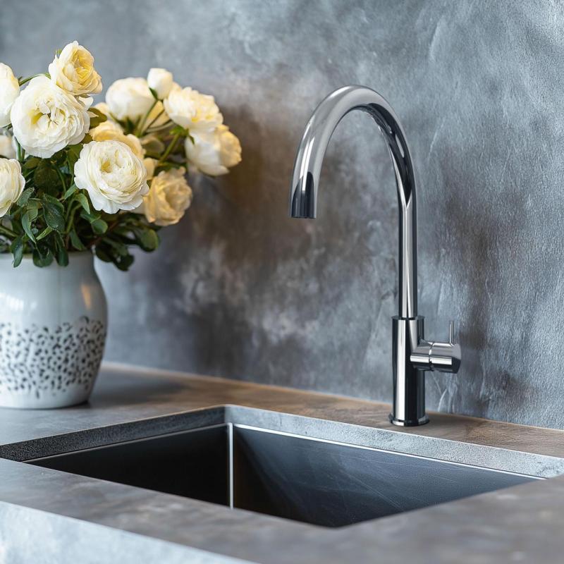 Водна революция Flow кухненски смесител с въртящ се кръгъл чучур хром T158U01