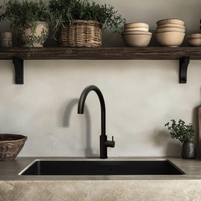 Waterevolution Flow кухненски смесител с въртящ се чучур, черен, T158UPR