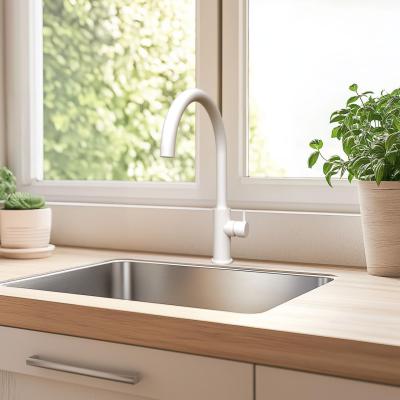 Waterevolution Flow кухненски смесител с въртящ се чучур в бял цвят T158UBR