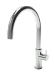Waterevolution Flow кухненски смесител с кръгъл въртящ се чучур мед T158UCPE